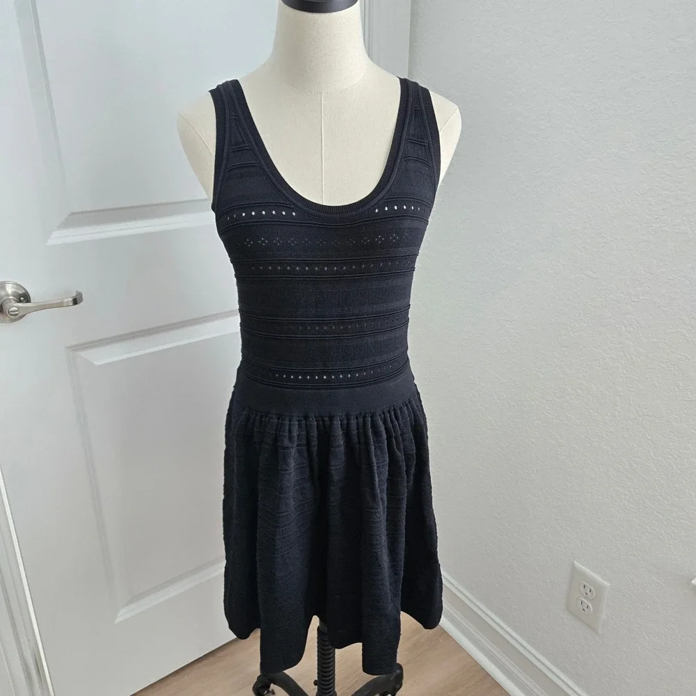 J.Crew Open-Knit Mini Dress‎ Black. Size S CD360